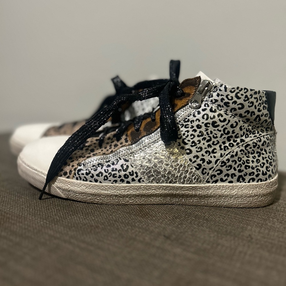 Ninety Union Leopard Print High-Top Sneakers - Picture 4 of 10